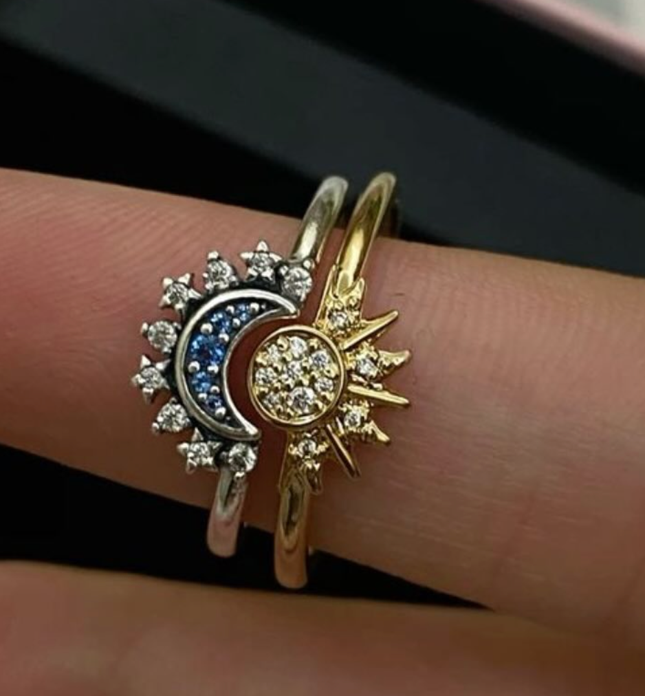 🌙☀️ Anillo Sol y Luna 2 en 1 ☀️🌙
