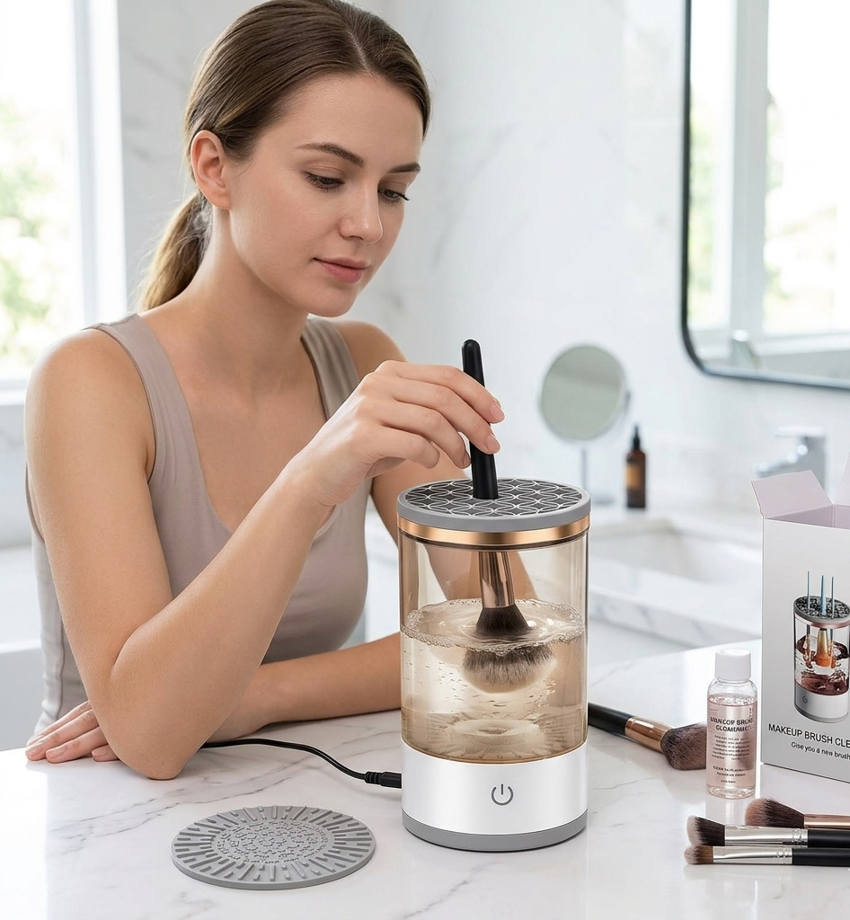 ✨ Limpiador Eléctrico de Brochas de Maquillaje