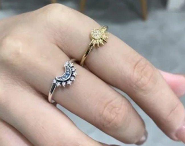 🌙☀️ Anillo Sol y Luna 2 en 1 ☀️🌙