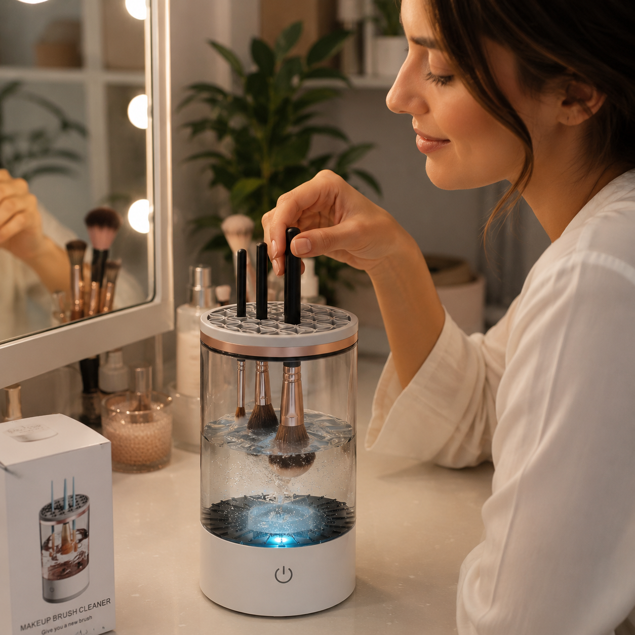 ✨ Limpiador Eléctrico de Brochas de Maquillaje