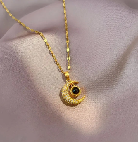 🌙💖 Collar De Luna Brillante 💖🌙